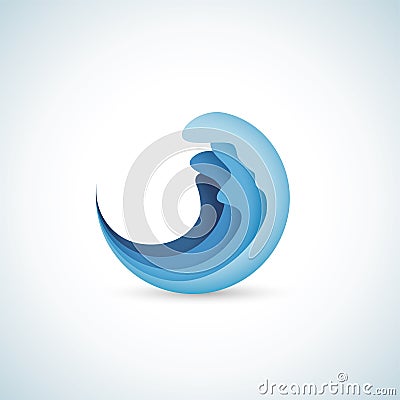 Sea water wave icon Vector Illustration