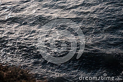 Sea water waves, ocean surface background, abstract aqua or liquid texture Stock Photo