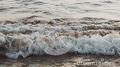 Sea water waves, ocean surface background, abstract aqua or liquid texture, toned Stock Photo