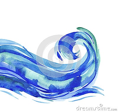 sea watercolor illustration. Cartoon Illustration