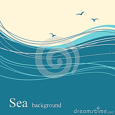 Sea wave background for text Vector Illustration