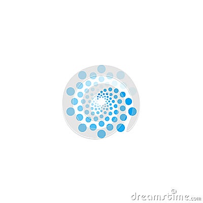 Sea wave blue color logo. Digital revolution technology, circles sign. Round logotype. Download process icon. Vector Illustration