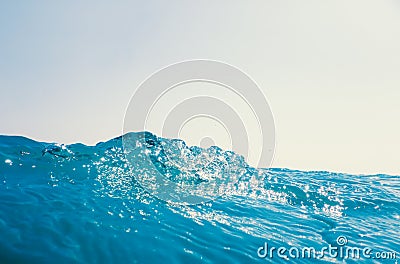Sea wave close up, low angle view water background Stock Photo