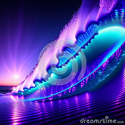 sea wave holographic background abstract colorful gradient neon pastel high detail luxury intricate detail Stock Photo