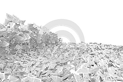 Sea wave made of sheets. business overwork and bureaucracy concept. 3d render Stock Photo