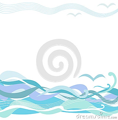 Sea waves Vector Illustration