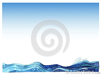 Sea waves Cartoon Illustration