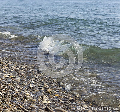 Sea waves with azure white foam Stock Photo