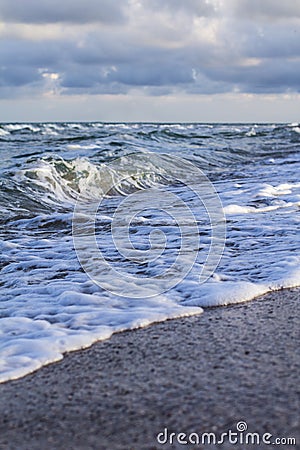 Sea waves, sandy beach Stock Photo