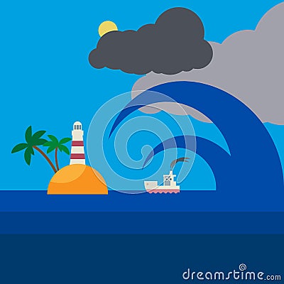 Sea waves Vector Illustration