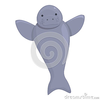 Seacow icon cartoon vector. Sea dugong Vector Illustration