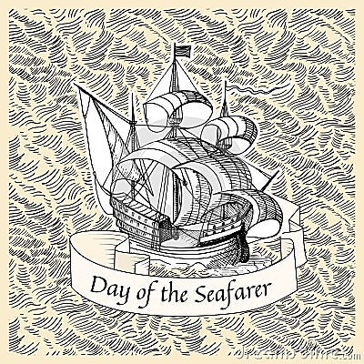 Seafarer day Vector Illustration