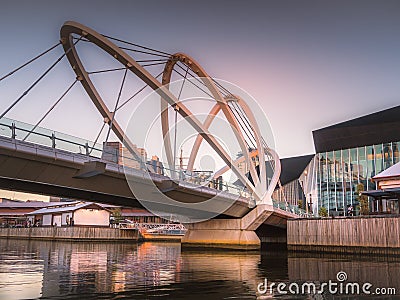 Seafarers Bridge in Melbourne at dusk Stock Photo
