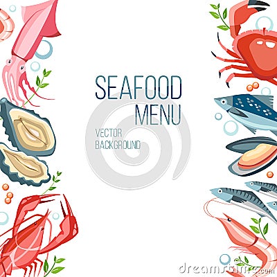 Seafood background Vector Illustration