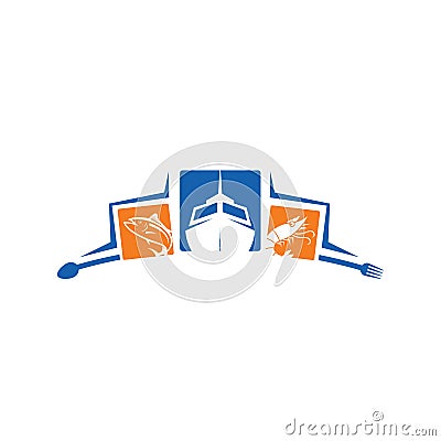 Seafood restaurant vector logo design. Vector Illustration