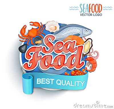 Seafood best quality logo. Vector Illustration