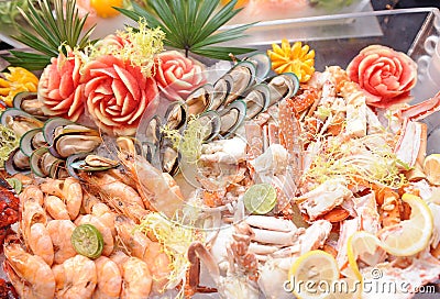 Seafood buffet Stock Photo