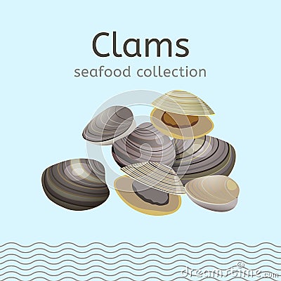 Seafood collection image Vector Illustration