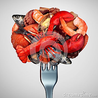 Seafood Concept Cartoon Illustration