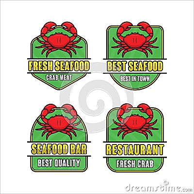Seafood crab design logo collection Vector Illustration