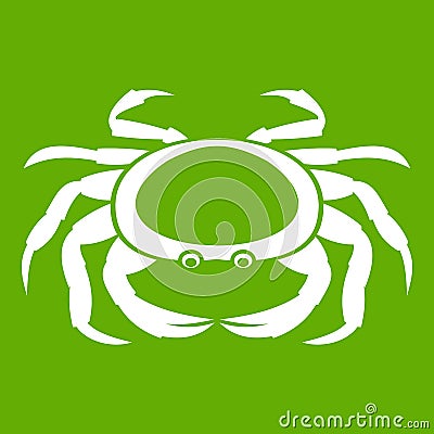 Seafood crab icon green Vector Illustration