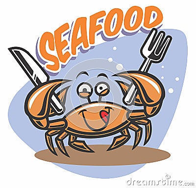 seafood crab print vector art Vector Illustration