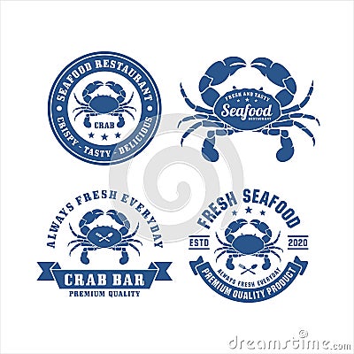 Seafood Crab Restaurant Premium logo Vector Illustration
