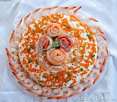 Seafood dish from above Stock Photo