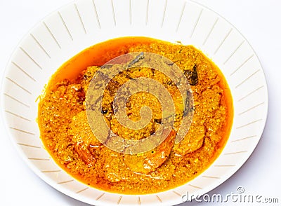 Seafood Egusi (Egunsi) stew a Nigeria cuisine from melon seed Stock Photo