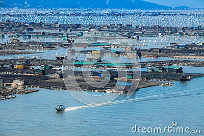 Seafood fish farming,Fishery on sea, Fujiang, China Stock Photo