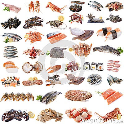 Seafood, fish and shellfish Stock Photo