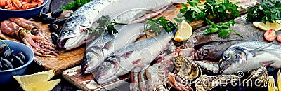 Seafood. Healthy diet eating. Stock Photo