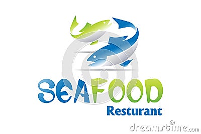 Seafood Logo Design Stock Photo