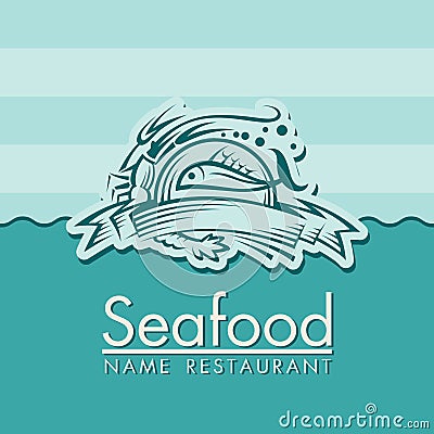 Seafood menu design Vector Illustration