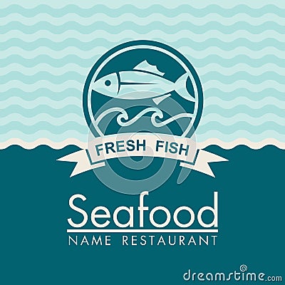 Seafood menu design Vector Illustration