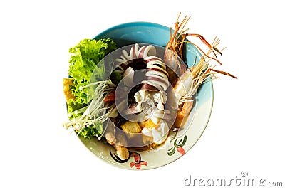Seafood noodle Stock Photo
