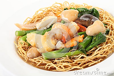 Seafood noodles Stock Photo