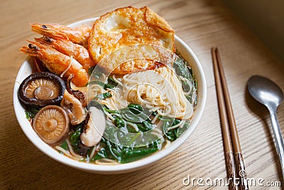 Seafood noodles Stock Photo