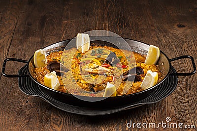 Seafood Paella Stock Photo