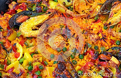 Seafood Paella Stock Photo