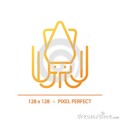 Seafood pixel perfect gradient linear vector icon Vector Illustration