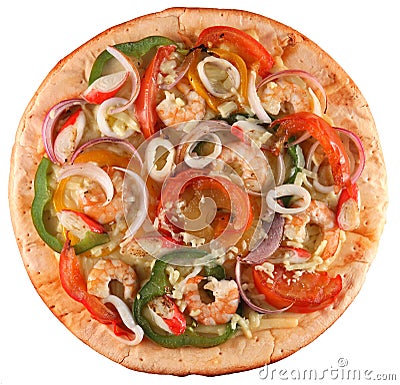 Seafood pizza Stock Photo