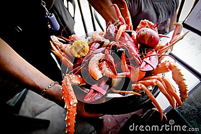 Seafood Platter New Orleans Style Stock Photo