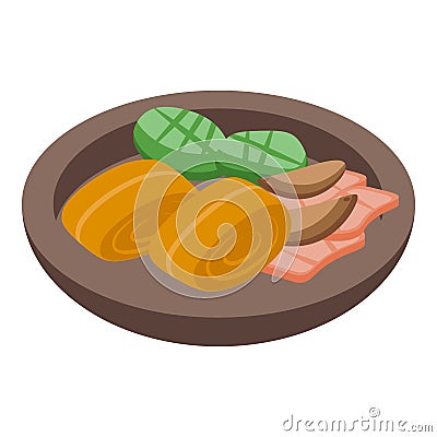 Seafood snack icon isometric vector. Portuguese cuisine Vector Illustration