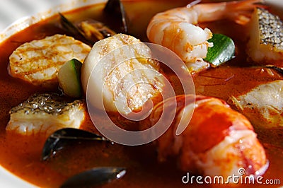 Seafood Soup Stock Photo