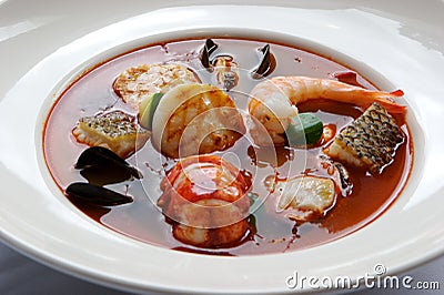 Seafood Soup Stock Photo