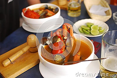 seafood soup Stock Photo