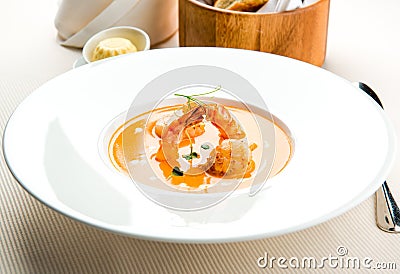 Seafood soup Stock Photo