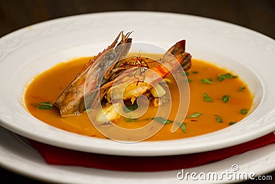 Seafood soup Stock Photo