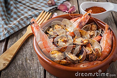Seafood style clams Stock Photo